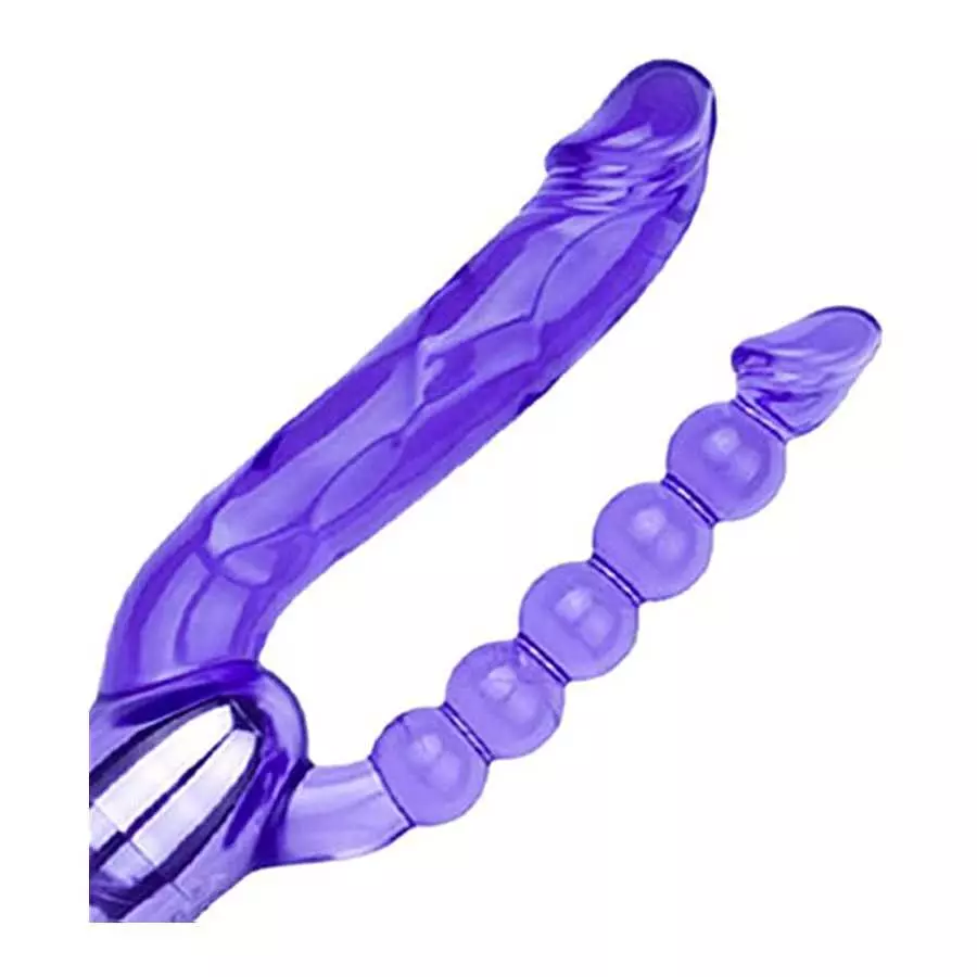 Romi Vibrating Double-Ended Dildos, Multi Speed Dual Penetration Sex Toys with Lifelike Glans Veins and Anal Beads, G-spot Massa