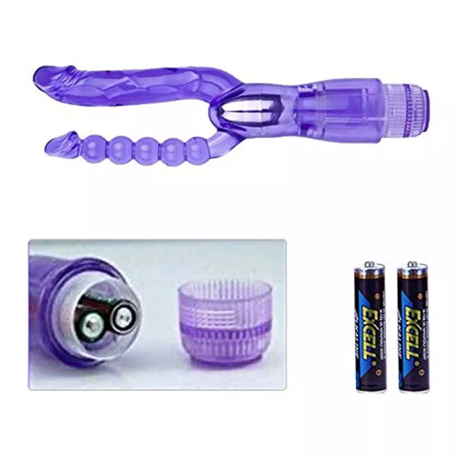 Romi Vibrating Double-Ended Dildos, Multi Speed Dual Penetration Sex Toys with Lifelike Glans Veins and Anal Beads, G-spot Massa