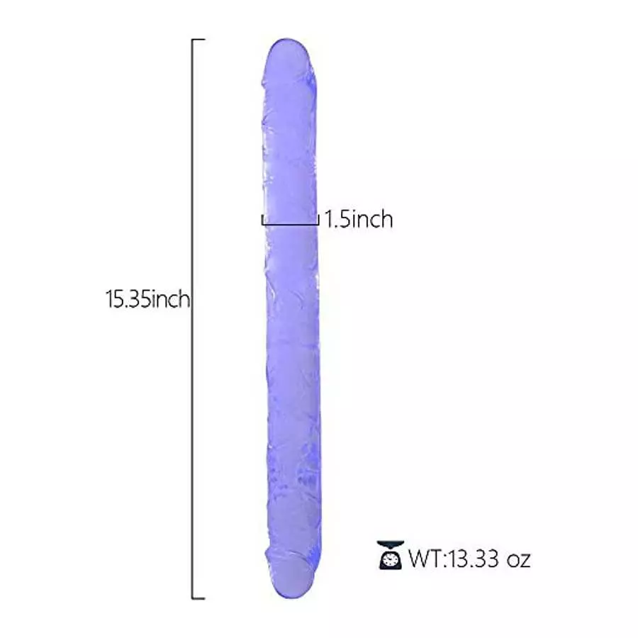 Double-Ended Dildo Flexible Realistic Jelly Dildos Dong for Anal Play G-spot Stimulator Sex Toys for Women Lesbians,15inch