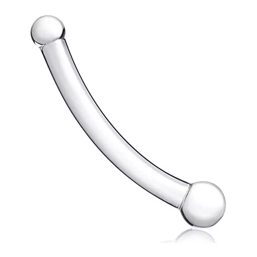 Double Ended Realistic G Spot Dildo 7.87Inch Clear Glass Penis with Different Size Ends Double Wand Adult Sex Toy for Men Women