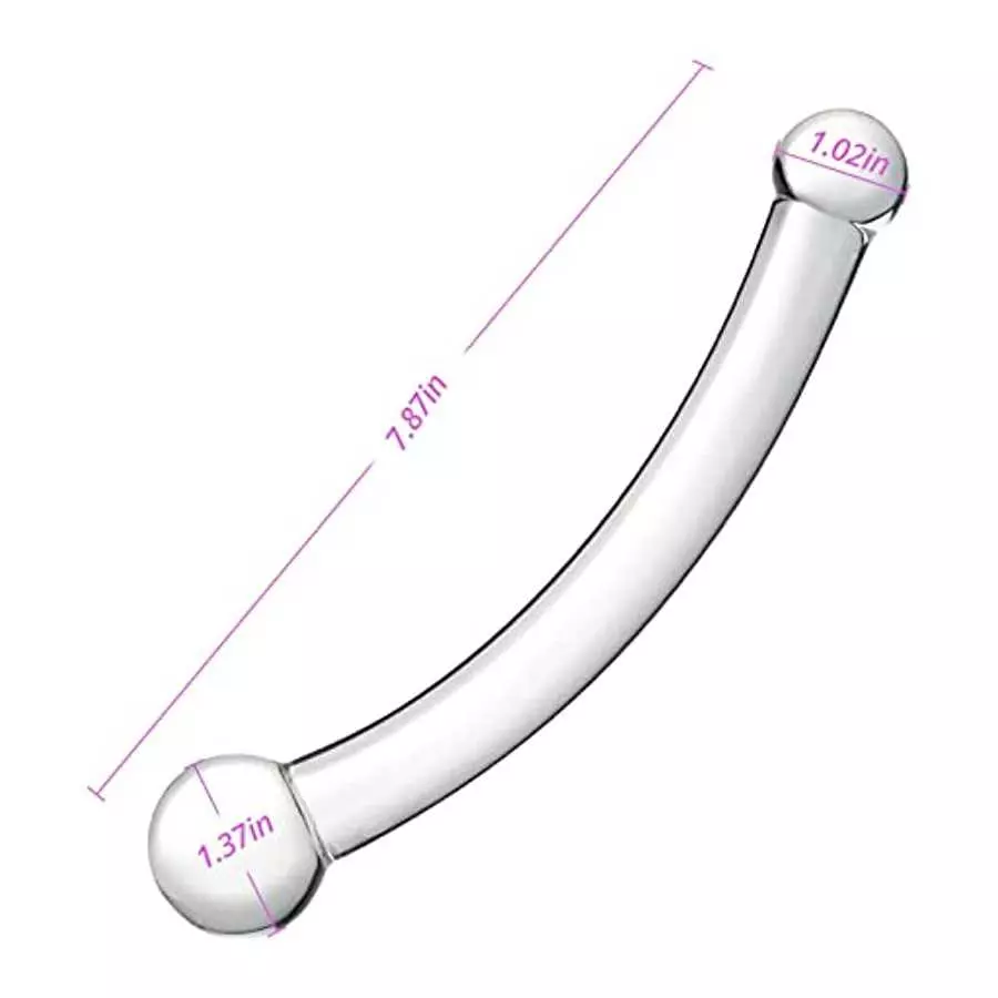 Double Ended Realistic G Spot Dildo 7.87Inch Clear Glass Penis with Different Size Ends Double Wand Adult Sex Toy for Men Women