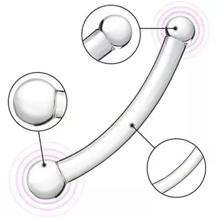 Double Ended Realistic G Spot Dildo 7.87Inch Clear Glass Penis with Different Size Ends Double Wand Adult Sex Toy for Men Women