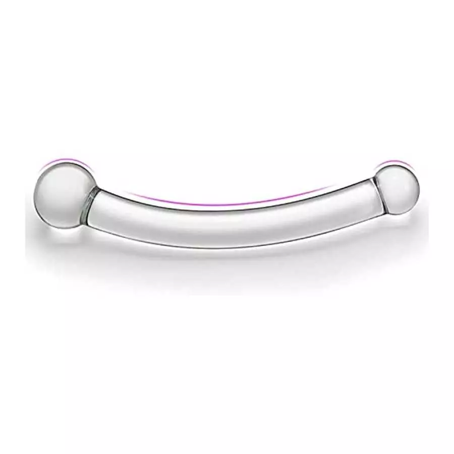 Double Ended Realistic G Spot Dildo 7.87Inch Clear Glass Penis with Different Size Ends Double Wand Adult Sex Toy for Men Women