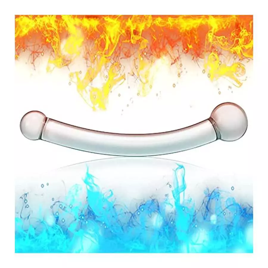 Double Ended Realistic G Spot Dildo 7.87Inch Clear Glass Penis with Different Size Ends Double Wand Adult Sex Toy for Men Women