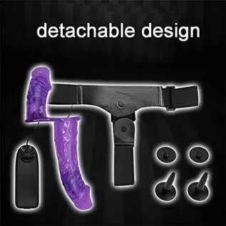 FRRDEI Wearable Harness Strap on Vibrating Double Head Dong Realistic Dildo Penetrator Toy Two Ended Dildo, Double Headed Peneta FRRDEI Wearable Harness Strap on Vibrating Double Head Dong Realistic Dildo Penetrator Toy Two Ended Dildo, Double Headed Peneta