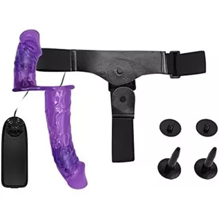 FRRDEI Wearable Harness Strap on Vibrating Double Head Dong Realistic Dildo Penetrator Toy Two Ended Dildo, Double Headed Peneta FRRDEI Wearable Harness Strap on Vibrating Double Head Dong Realistic Dildo Penetrator Toy Two Ended Dildo, Double Headed Peneta