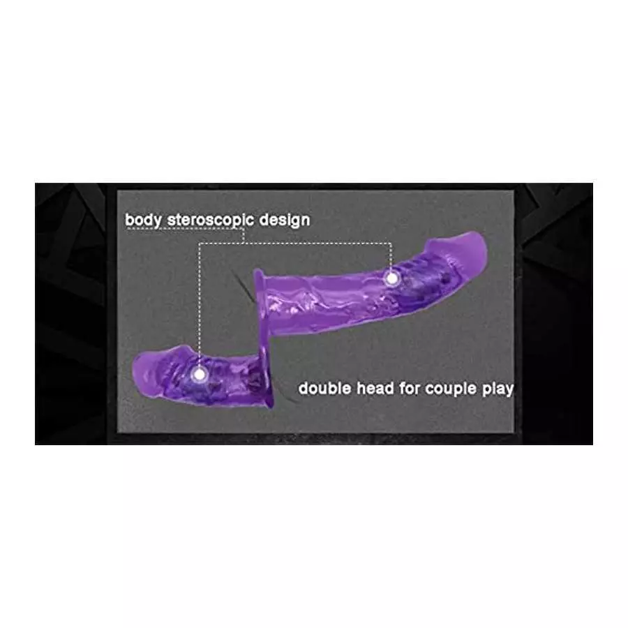 FRRDEI Wearable Harness Strap on Vibrating Double Head Dong Realistic Dildo Penetrator Toy Two Ended Dildo, Double Headed Peneta