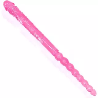 Double Ended Dildo 18.89 inch Dong Anal Beads with Veins and Glans for Anal Vagina Stimulation Double Side Penis Cock Massager S