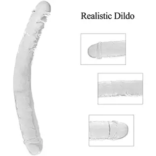 Lestesy 11.8x1.3 in Double Dildo,Flexible Realistic Jelly Dildo for Lesbian Female Masturbation, Clear, S Lestesy 11.8x1.3 in Double Dildo,Flexible Realistic Jelly Dildo for Lesbian Female Masturbation, Clear, S