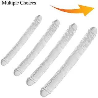 Lestesy 11.8x1.3 in Double Dildo,Flexible Realistic Jelly Dildo for Lesbian Female Masturbation, Clear, S Lestesy 11.8x1.3 in Double Dildo,Flexible Realistic Jelly Dildo for Lesbian Female Masturbation, Clear, S