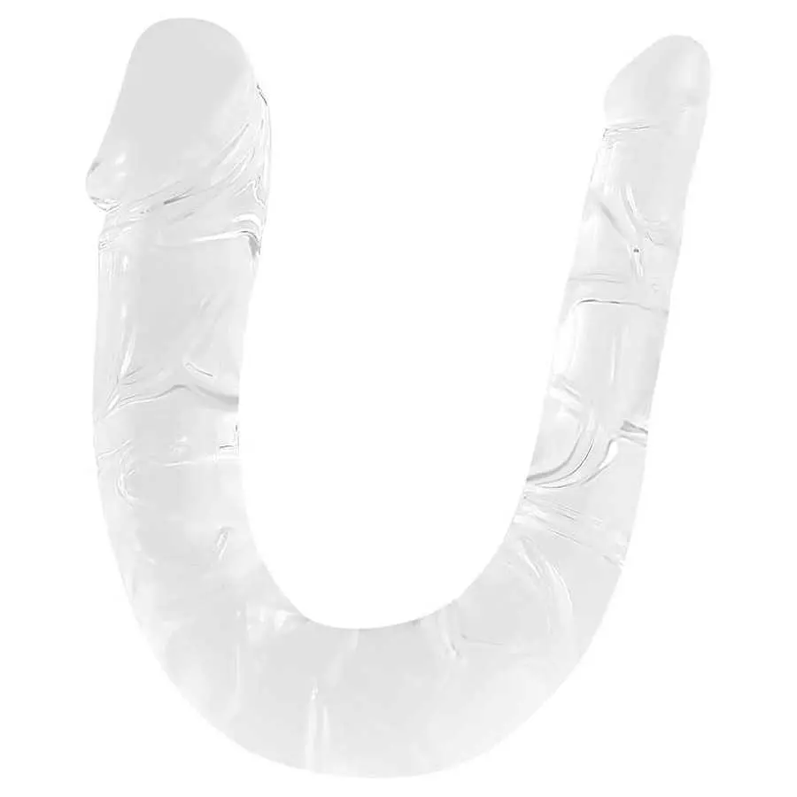 Double Ended Realistic Dildo, Flexible Clear Jelly Dildos for Lesbian, Anal G-spot Stimulator Sex Toys for Women Men Couple(M) Double Ended Realistic Dildo, Flexible Clear Jelly Dildos for Lesbian, Anal G-spot Stimulator Sex Toys for Women Men Couple(M)