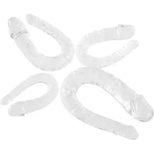 Double Ended Realistic Dildo, Flexible Clear Jelly Dildos for Lesbian, Anal G-spot Stimulator Sex Toys for Women Men Couple(M) Double Ended Realistic Dildo, Flexible Clear Jelly Dildos for Lesbian, Anal G-spot Stimulator Sex Toys for Women Men Couple(M)