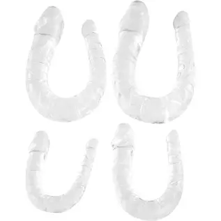 Double Ended Realistic Dildo, Flexible Clear Jelly Dildos for Lesbian, Anal G-spot Stimulator Sex Toys for Women Men Couple(M) Double Ended Realistic Dildo, Flexible Clear Jelly Dildos for Lesbian, Anal G-spot Stimulator Sex Toys for Women Men Couple(M)