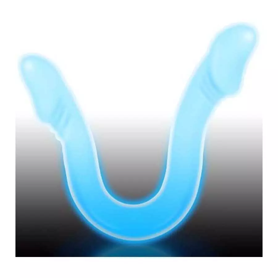 16.5in Luminous Double Ended Realistic Dildo, Glow in The Dark Premium Silicone Lesbian G-spot Anal Stimulator, Laphwing Curved 16.5in Luminous Double Ended Realistic Dildo, Glow in The Dark Premium Silicone Lesbian G-spot Anal Stimulator, Laphwing Curved