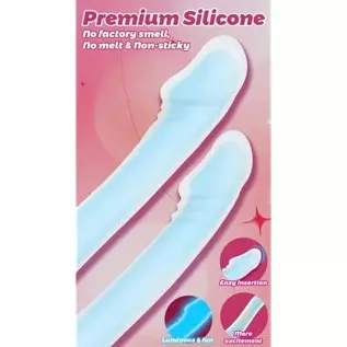 16.5in Luminous Double Ended Realistic Dildo, Glow in The Dark Premium Silicone Lesbian G-spot Anal Stimulator, Laphwing Curved