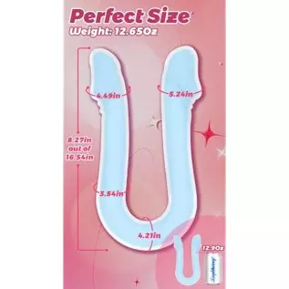 16.5in Luminous Double Ended Realistic Dildo, Glow in The Dark Premium Silicone Lesbian G-spot Anal Stimulator, Laphwing Curved