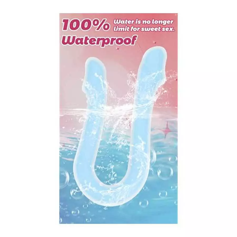 16.5in Luminous Double Ended Realistic Dildo, Glow in The Dark Premium Silicone Lesbian G-spot Anal Stimulator, Laphwing Curved