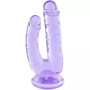 Double-Ended Dildo, Realistic Clear Dildo with Strong Suction Cup Hands-Free Play for Women/Men/Gay Adult Sex Masturbator G Spot