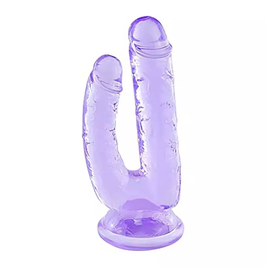 Double-Ended Dildo, Realistic Clear Dildo with Strong Suction Cup Hands-Free Play for Women/Men/Gay Adult Sex Masturbator G Spot Double-Ended Dildo, Realistic Clear Dildo with Strong Suction Cup Hands-Free Play for Women/Men/Gay Adult Sex Masturbator G Spot