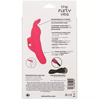 CalExotics Neon® Vibes The Flirty Vibe – Silicone Rechargeable Finger Bunny Vibrator - Travel Sized Adult Sex Toys for Women – P