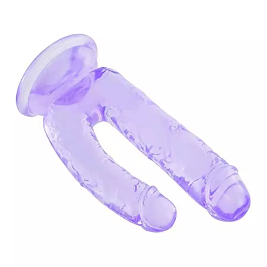 Double-Ended Dildo, Realistic Clear Dildo with Strong Suction Cup Hands-Free Play for Women/Men/Gay Adult Sex Masturbator G Spot