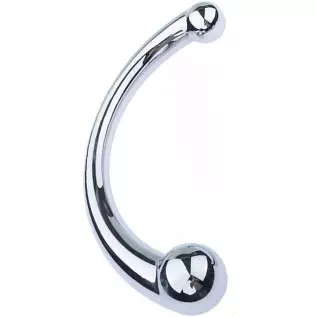 Uleade G-spot Massage Double-Ended Dildo, Stimulate Fetish Anal Plug Dildo Metal Curved Dual Ended Masturbation Sex Toy for Coup