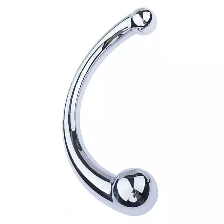 Uleade G-spot Massage Double-Ended Dildo, Stimulate Fetish Anal Plug Dildo Metal Curved Dual Ended Masturbation Sex Toy for Coup Uleade G-spot Massage Double-Ended Dildo, Stimulate Fetish Anal Plug Dildo Metal Curved Dual Ended Masturbation Sex Toy for Coup