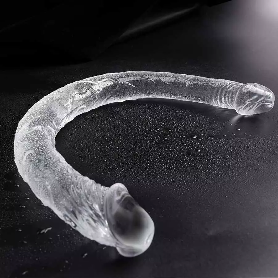 Double-Ended Dildo Flexible Realistic Dildos for Anal Play G-spot Stimulator Sex Toys for Women Lesbians (Large)