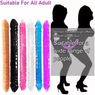 Double Ended Realistic Dildo 13.2 Inch, Flexible Clear Jelly Double Sided Dildos for Lesbian, Anal G-spot Stimulator Sex Toys fo Double Ended Realistic Dildo 13.2 Inch, Flexible Clear Jelly Double Sided Dildos for Lesbian, Anal G-spot Stimulator Sex Toys fo