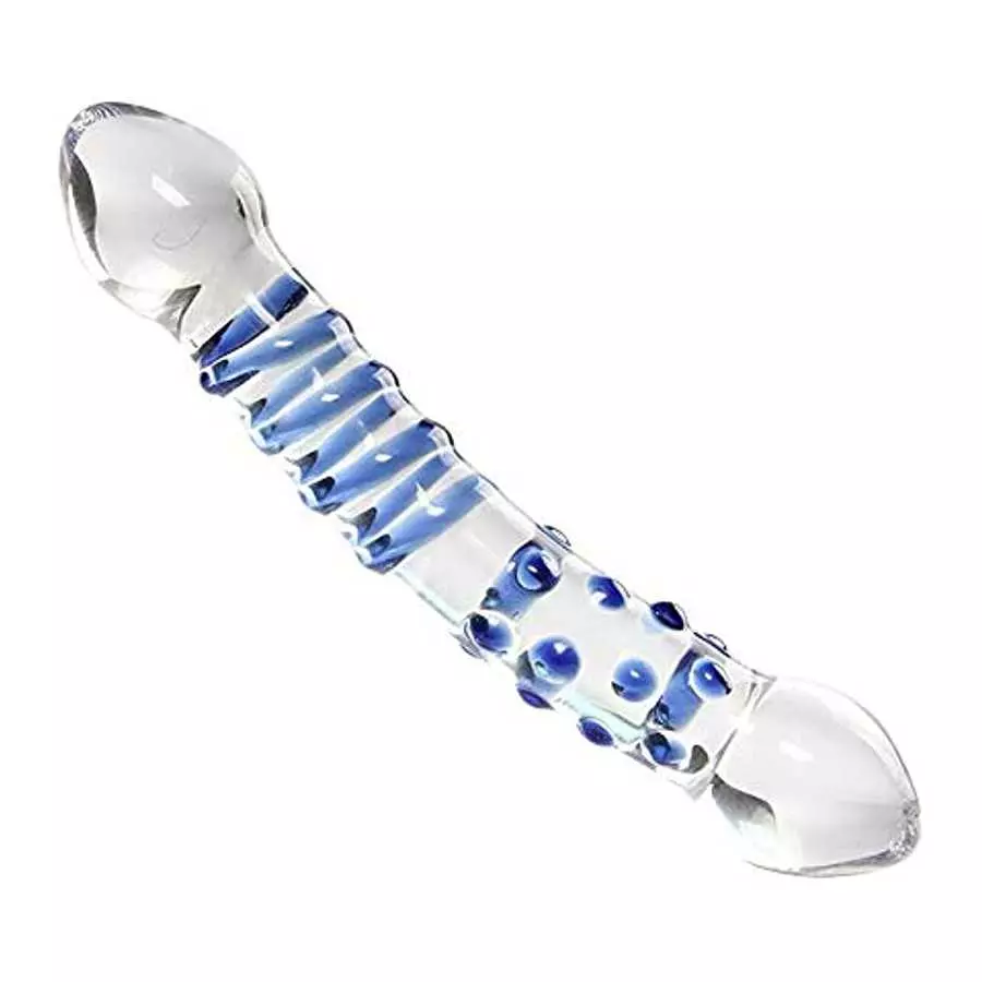 Remeonight 7.1" Double Ended Glass Wand Dildo Crystal Penis Female Masturbation Anal Butt Plug