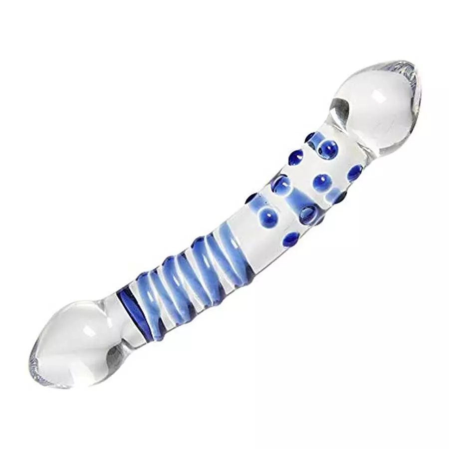 Remeonight 7.1" Double Ended Glass Wand Dildo Crystal Penis Female Masturbation Anal Butt Plug