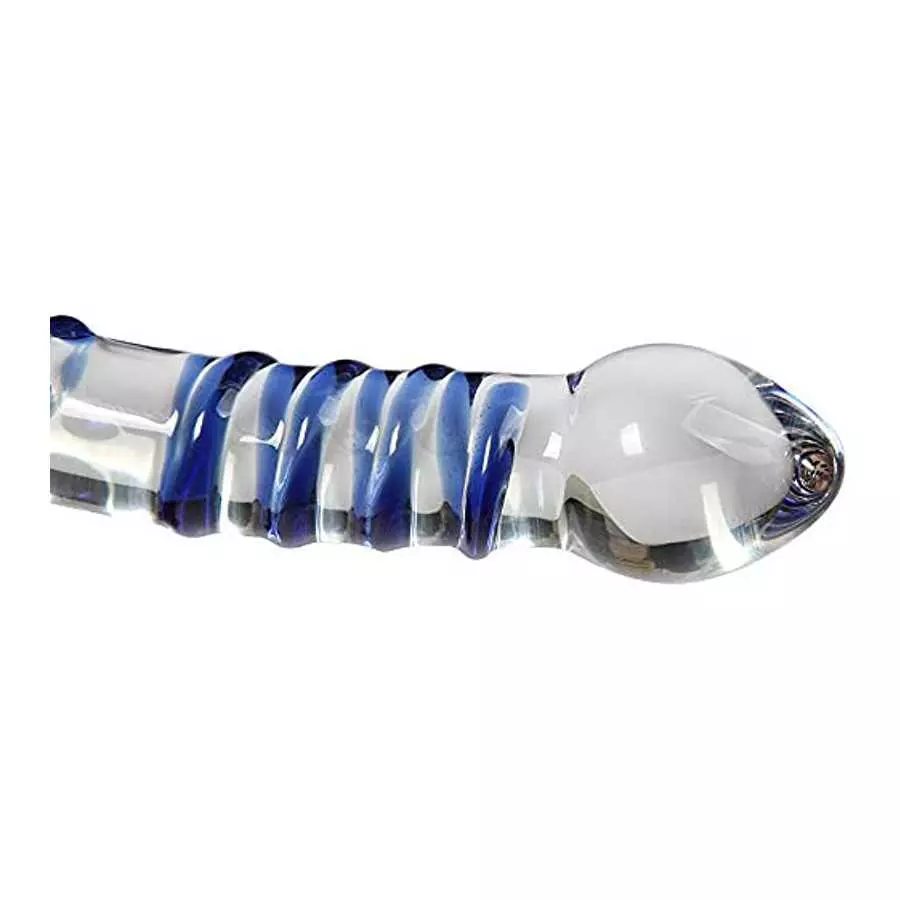 Remeonight 7.1" Double Ended Glass Wand Dildo Crystal Penis Female Masturbation Anal Butt Plug