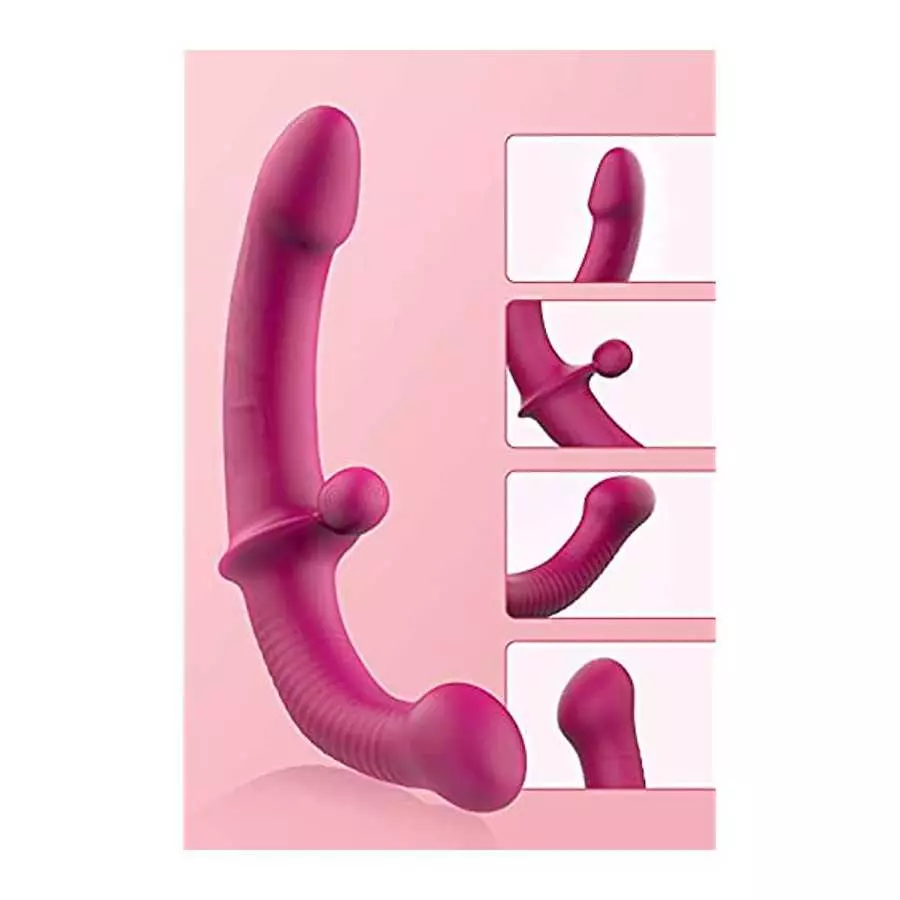 SXOVO Double-Ended Dildo with Ball, Ten Vibration Modes Wireless Sex Toys Dildo Massager Adult Sex Toys