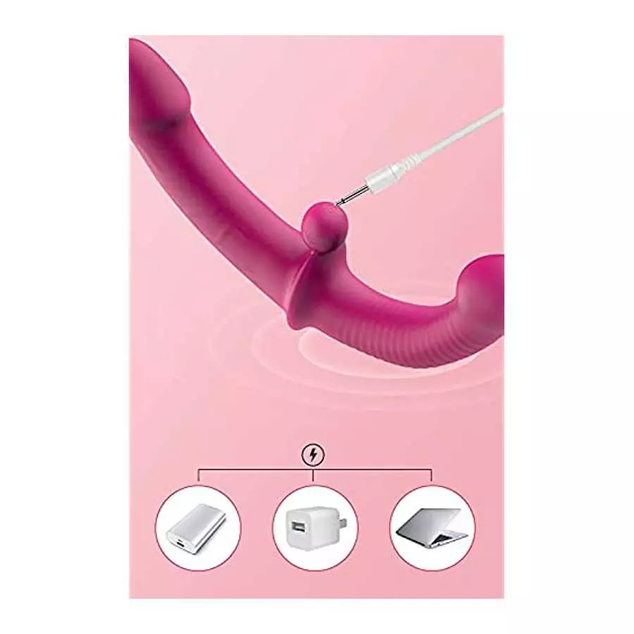 SXOVO Double-Ended Dildo with Ball, Ten Vibration Modes Wireless Sex Toys Dildo Massager Adult Sex Toys