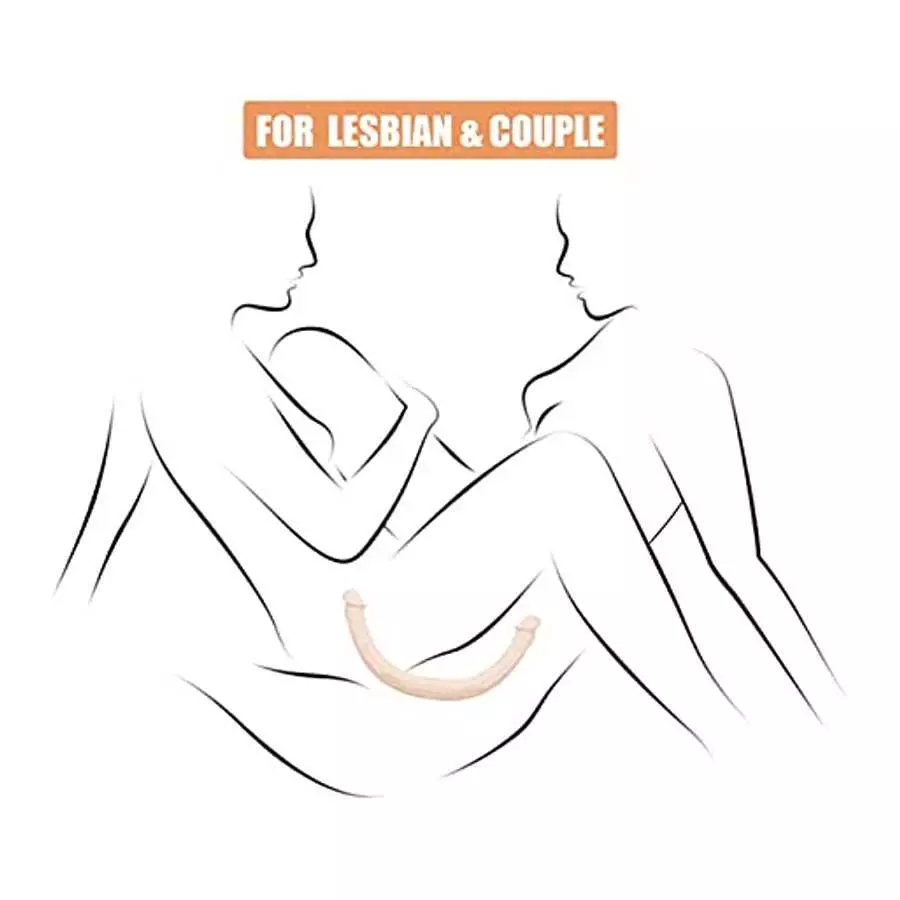 Double Ended Dildo, 17 in Super Long Double Dong, Flexible Realistic Double-Sided Dildo Penis, Sex Toys for Couple Men Women Les