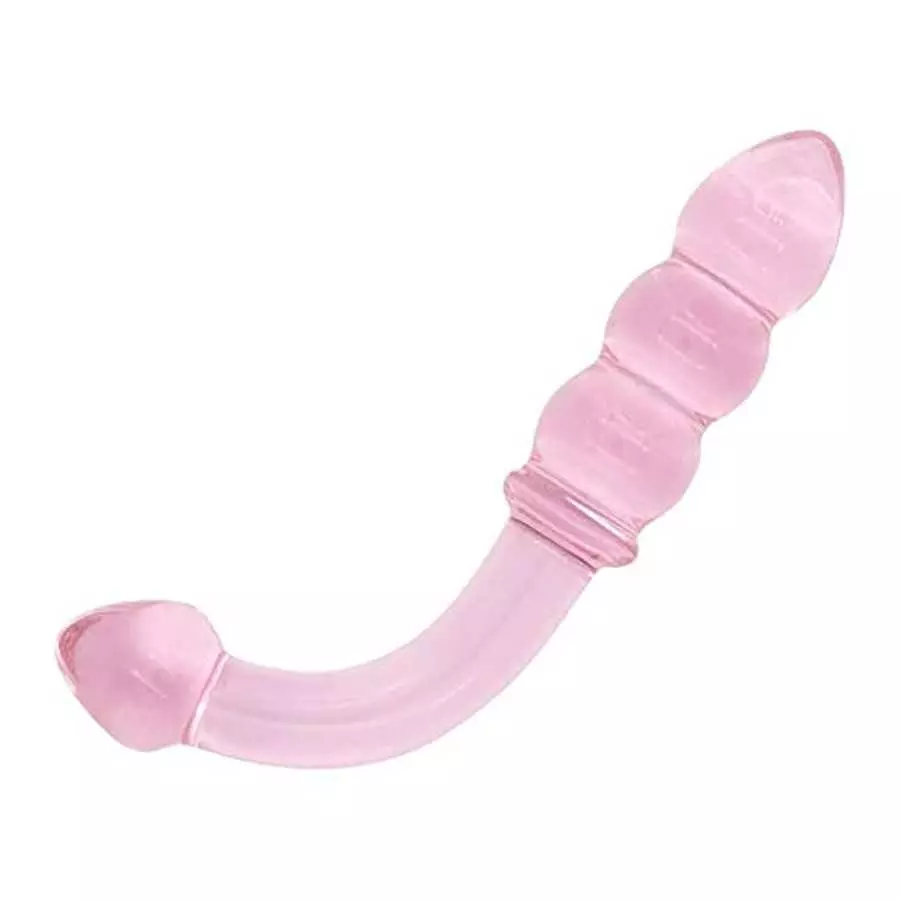 Glass Pleasure Wand, Bent Graduate Crystal Dildo Double Ended Anal Beads Butt Plug for G-spot Stimulation Sex Factory Glass Pleasure Wand, Bent Graduate Crystal Dildo Double Ended Anal Beads Butt Plug for G-spot Stimulation Sex Factory