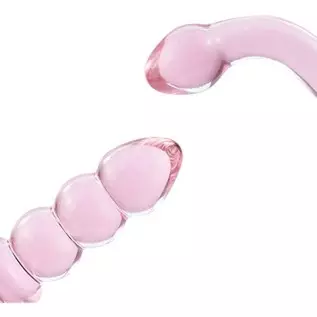 Glass Pleasure Wand, Bent Graduate Crystal Dildo Double Ended Anal Beads Butt Plug for G-spot Stimulation Sex Factory Glass Pleasure Wand, Bent Graduate Crystal Dildo Double Ended Anal Beads Butt Plug for G-spot Stimulation Sex Factory