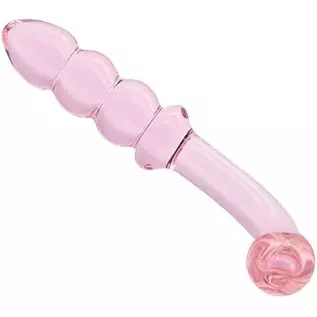 Glass Pleasure Wand, Bent Graduate Crystal Dildo Double Ended Anal Beads Butt Plug for G-spot Stimulation Sex Factory Glass Pleasure Wand, Bent Graduate Crystal Dildo Double Ended Anal Beads Butt Plug for G-spot Stimulation Sex Factory
