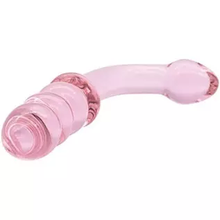 Glass Pleasure Wand, Bent Graduate Crystal Dildo Double Ended Anal Beads Butt Plug for G-spot Stimulation Sex Factory Glass Pleasure Wand, Bent Graduate Crystal Dildo Double Ended Anal Beads Butt Plug for G-spot Stimulation Sex Factory