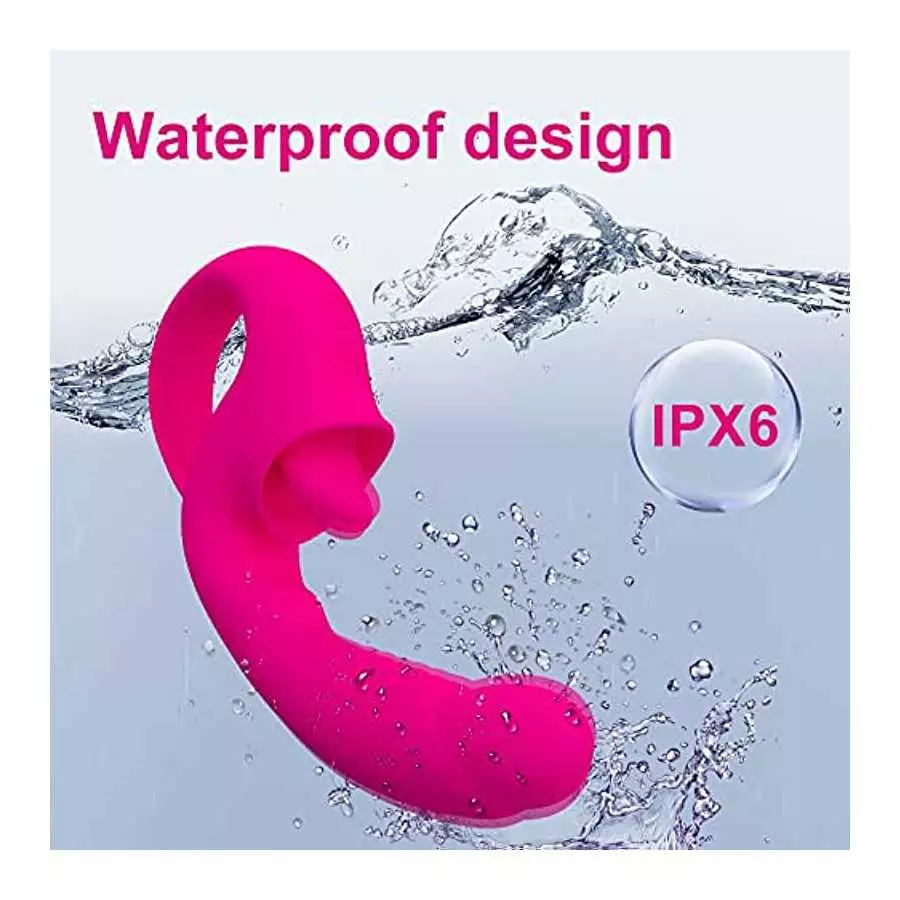 G Spot Vibrator, 2 in 1 Nipple Clitoralis Stimulator with 10 Licking & Vibrating Modes, Realistic Dildo Vibrator for Clit G Spot