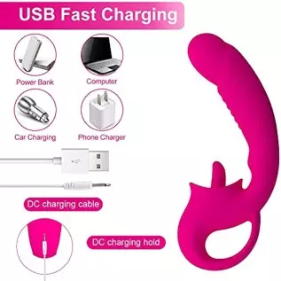 G Spot Vibrator, 2 in 1 Nipple Clitoralis Stimulator with 10 Licking & Vibrating Modes, Realistic Dildo Vibrator for Clit G Spot G Spot Vibrator, 2 in 1 Nipple Clitoralis Stimulator with 10 Licking & Vibrating Modes, Realistic Dildo Vibrator for Clit G Spot