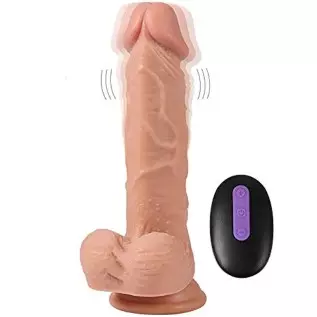 8" Vibrating Dildo , 20 Speeds Vibrations Silicone Realistic Penis with Remote Control for Anal Vagina G-spot Stimulation, Water