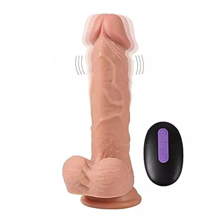 8" Vibrating Dildo , 20 Speeds Vibrations Silicone Realistic Penis with Remote Control for Anal Vagina G-spot Stimulation, Water