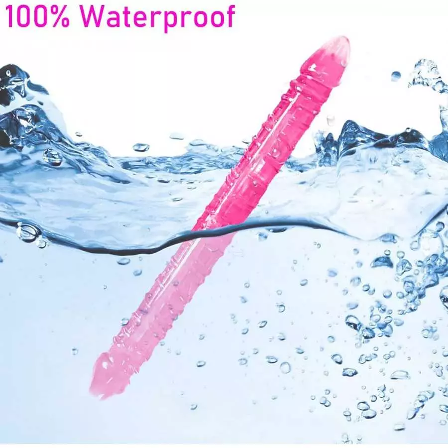 13 Inch Realistic Double-Ended Dildo Adult Toy Lesbian, Flexible Clear Jelly Double Sided Dildos for Anal G-spot Stimulator Sex