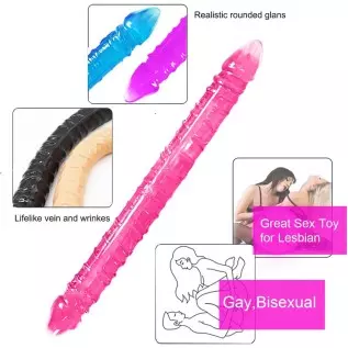 13 Inch Realistic Double-Ended Dildo Adult Toy Lesbian, Flexible Clear Jelly Double Sided Dildos for Anal G-spot Stimulator Sex 13 Inch Realistic Double-Ended Dildo Adult Toy Lesbian, Flexible Clear Jelly Double Sided Dildos for Anal G-spot Stimulator Sex