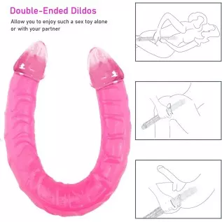 13 Inch Realistic Double-Ended Dildo Adult Toy Lesbian, Flexible Clear Jelly Double Sided Dildos for Anal G-spot Stimulator Sex 13 Inch Realistic Double-Ended Dildo Adult Toy Lesbian, Flexible Clear Jelly Double Sided Dildos for Anal G-spot Stimulator Sex