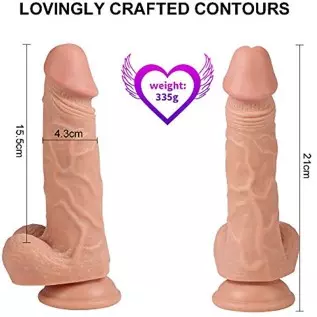 8" Vibrating Dildo , 20 Speeds Vibrations Silicone Realistic Penis with Remote Control for Anal Vagina G-spot Stimulation, Water