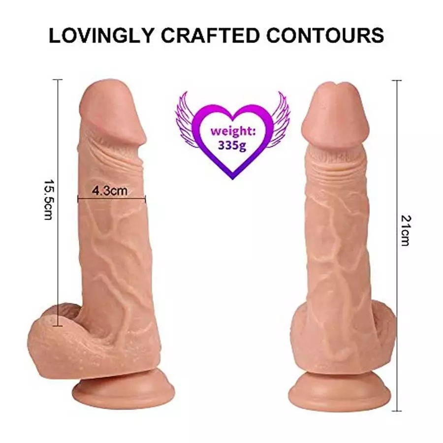 8" Vibrating Dildo , 20 Speeds Vibrations Silicone Realistic Penis with Remote Control for Anal Vagina G-spot Stimulation, Water