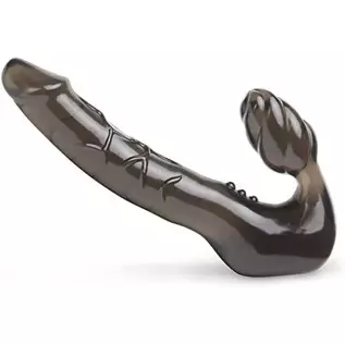 Lovehoney Double Wow Strapless Strap On Realistic Dildo - 7 Inch Double Ended Strap On Dildo for Men and Women - Waterproof - Bl