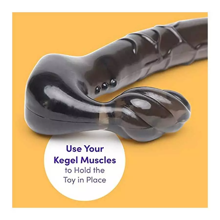 Lovehoney Double Wow Strapless Strap On Realistic Dildo - 7 Inch Double Ended Strap On Dildo for Men and Women - Waterproof - Bl